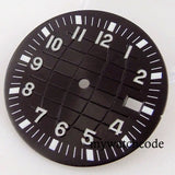 40mm Square Watch Case Glass Back Rubber Strap Dial Hands Set Fit NH35A NH36A Automatic Movement Sapphire Glass