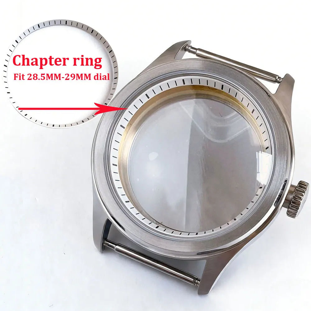 38mm pilot Watch case Sapphire 316 Stainless Steel Case Chapter ring For NH35 ETA2824 PT5000 ST2130