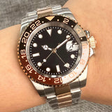 Tandorio NH34 GMT Two Tone Diving Watch TD015C 904L Bracelet 20Bar 40MM Sapphire