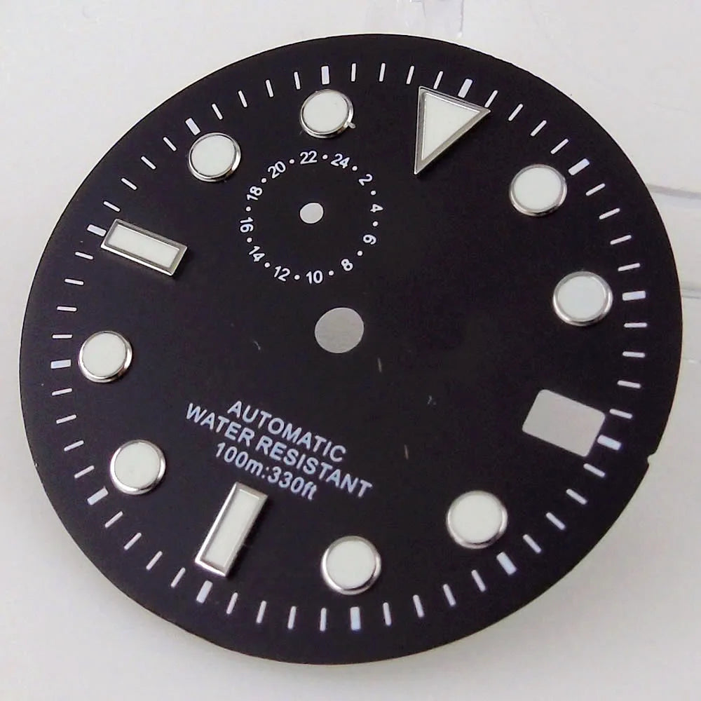 29mm Black Watch Dial Face for NH37A Movement Watch Mod Mechanical Wristwatch Part