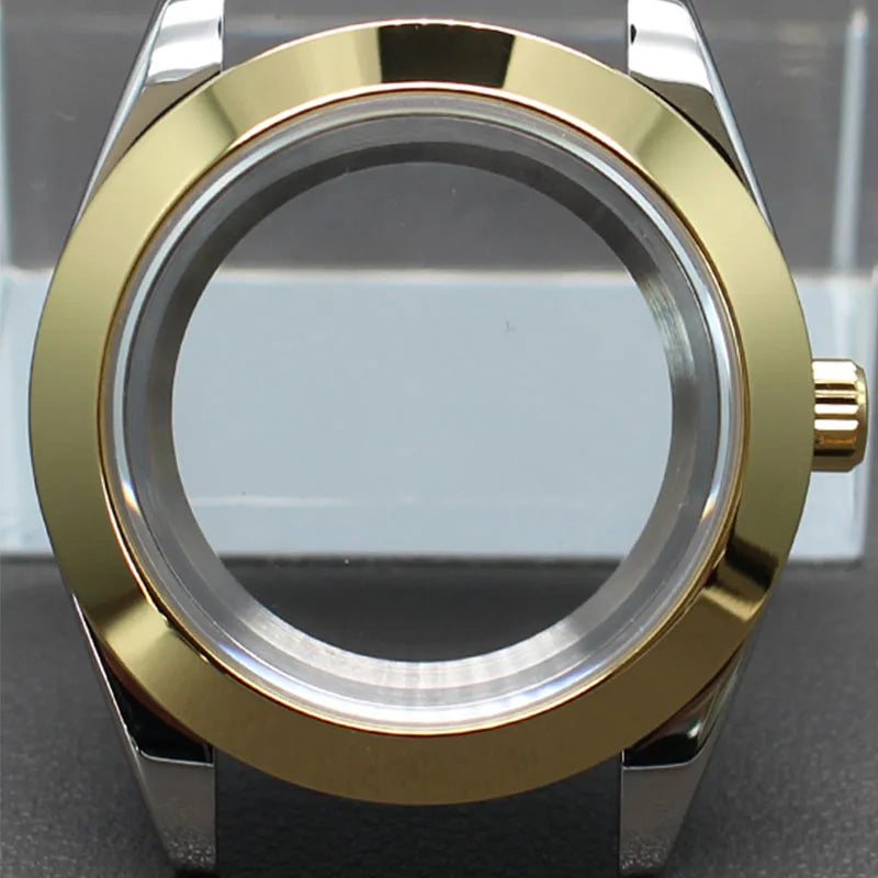 Explorer Watch Case 36mm/39mm Silver Rose Gold yellow Gold Two tone Sapphire 316L stainless Steel For Nh35 Nh36 NH34 NH38 Nh70 Miyota 8215 8285Movement