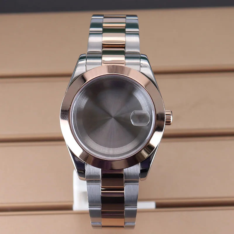 Explorer Watch Case 36mm/39mm Silver Rose Gold yellow Gold Two tone Sapphire 316L stainless Steel For Nh35 Nh36 NH34 NH38 Nh70 Miyota 8215 8285Movement
