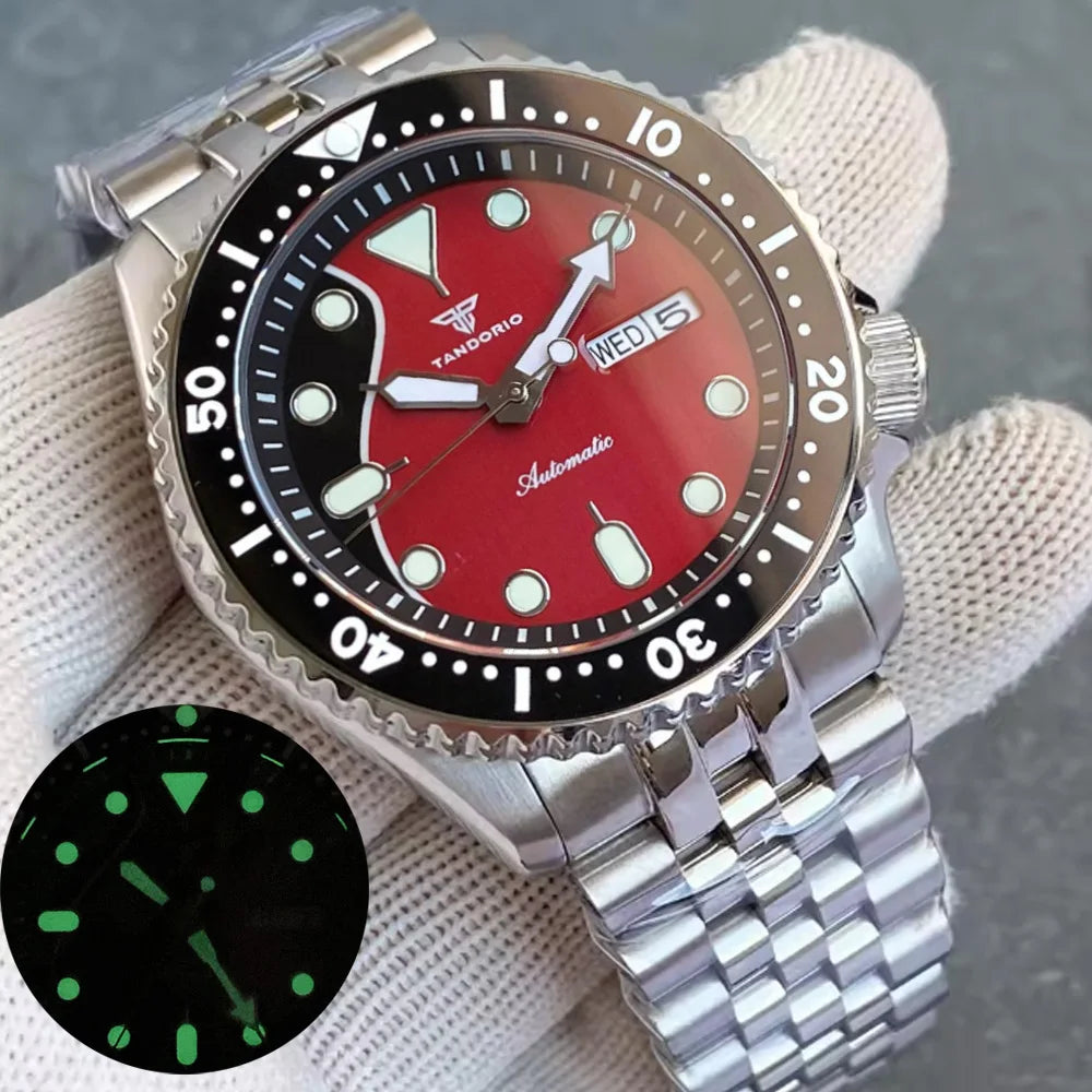 Tandorio Skx Mod NH35A TD217A Diver Watch 3.8 Crown 120 Clicks Bezel 20bar Sapphire