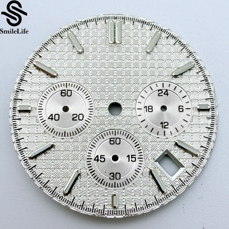 31.8mm Royal Oak Dial  Green Luminous Chronograph Dial Suitable Fit VK63 Quartz Movement modified Watch Parts Accessory 3 Eyes