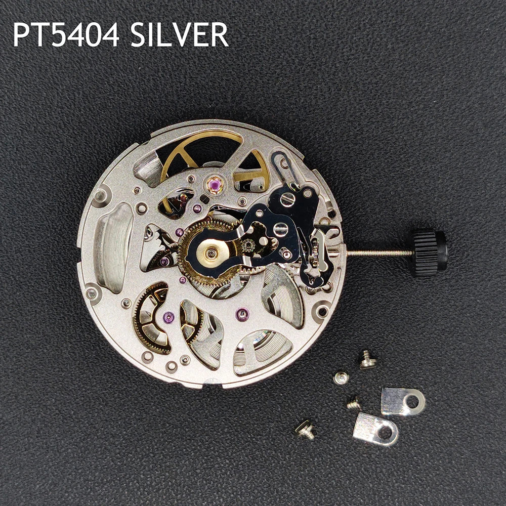 Genuine HK PT5404 Automatic Mechanical Movement Gold Skeleton Self-winding High Quality Golden Silver Version