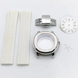 Aquanaut case 42mm NH35 Rose Gold 316 Stainless Steel Case Rubber Strap Luminous Dial Hands Modifed Watch Parts Accessorie glass back