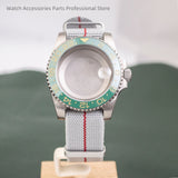 40mm Titanium Watch Case Nylon Strap Sapphire  For ETA2824 PT5000 NH35 NH36 SUB GMT Watch Accessories