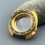 PVD Gold Turtle Abalone Watch Case 6105 6309 Crown at 4.1 Fit NH35 NH36 Movement 200m Waterproof Resistance Diving Men's Watch Case