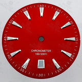 33mm AT Style Watch Dial Wristwatch Parts Sunburst Gradient Black Ocean Blue Red Dial Luminous Fits NH35 Movement 6 o'clock