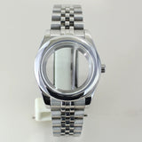 Two Tone Round Edge Watch Case 39mm 36mm Sapphire Crystal Glass For Seiko NH35 NH36 NH38 NH34 Miyota 8215 Movement Presidential Bracelet