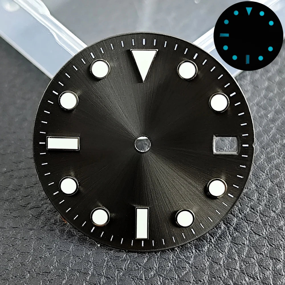 28.5mm blue lume NH35 NH34 Dial Single Calendar Submariner style with Hands Watches accessory