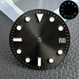 28.5mm blue lume NH35 NH34 Dial Single Calendar Submariner style with Hands Watches accessory