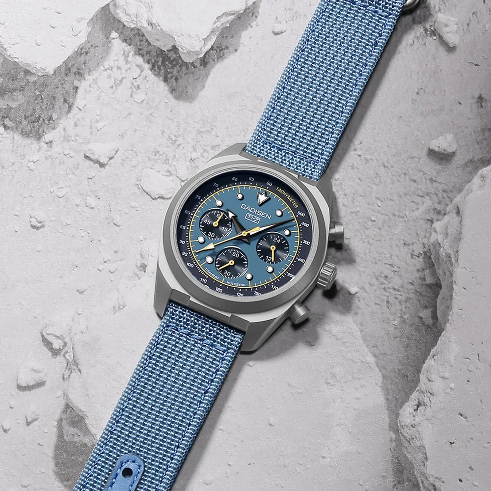 40mm CADISEN Titanium Quartz TI-7 MULTISYNC Chronograph VK63 AR 40mm CADISEN Titanium Quartz TI-7 MULTISYNC Chronograph VK63 AR