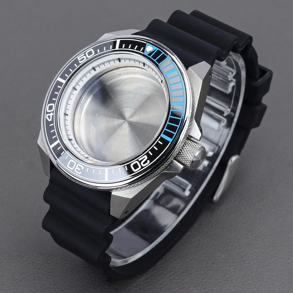 43.8mm Samurai King Watch Case Sapphire Ceramic Insert For Seiko NH35 NH36 NH34 Movement Mod 10ATM