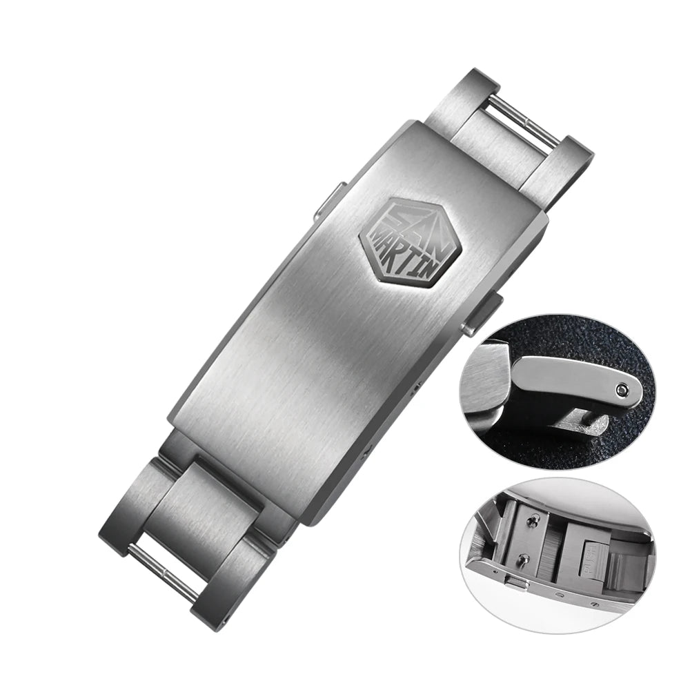 Peer with big name  San Martin New Fly Adjustable Clasp Watch Parts Bracelet Clasp For 16mm Specified Model Buckle Folding Clasp Non-universal