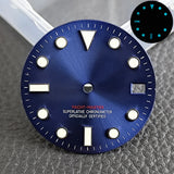 28.5mm blue lume NH35 NH34 Dial Single Calendar Submariner style with Hands Watches accessory