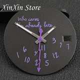 Black NH35 28.5mm Watch Dial Who Cares  With Lightning Second Hands For NH35 4R35 Movement Who Cares Lt's Already Late Replace Watch Dial