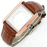 Women Tank Watch Case Roman Markers 27*35mm No Logo For Seiko VJ24 Quartz Movement Mod Parts
