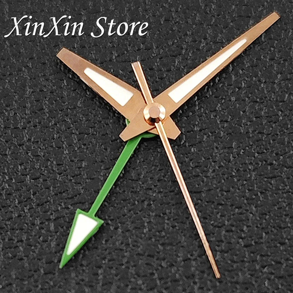 GS 4 Pointers NH34A GMT Watch Hands C3 Green Luminous Watch Needles for NH34 NH35 NH36 NH38 Movement