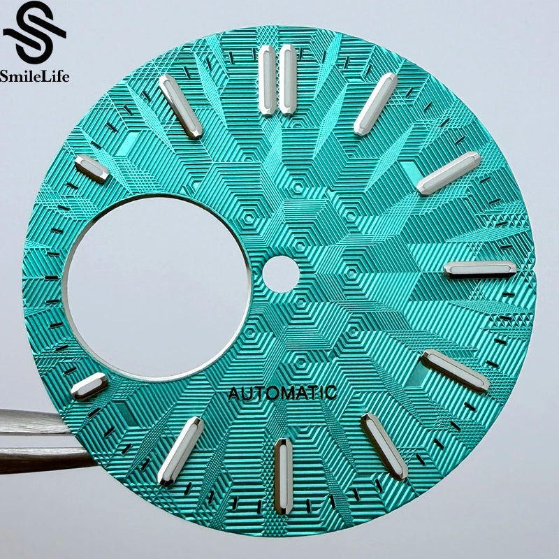 NH38 dial 28.5mm Texture Watch Dial Green Luminous Modification Watch Accessories  Watch Faces for NH38 Movement