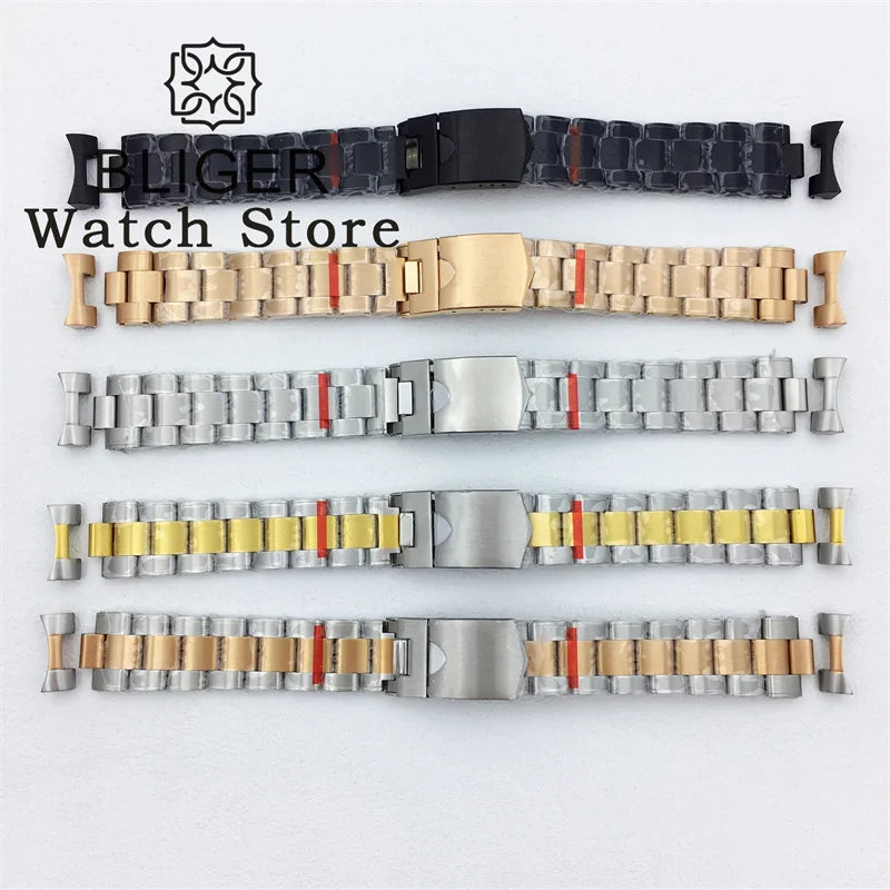 20mm 904L Solid Stainless Steel Bracelet silver Black Rose gold Strap Fits 39mm BB58 Watch Case