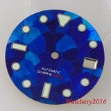 29mm Watch Parts White Blue Black Watch Dial Mother Of Pearl Fragment Pattern Fit NH35 NH36 Automatic Mens Watch Accessories