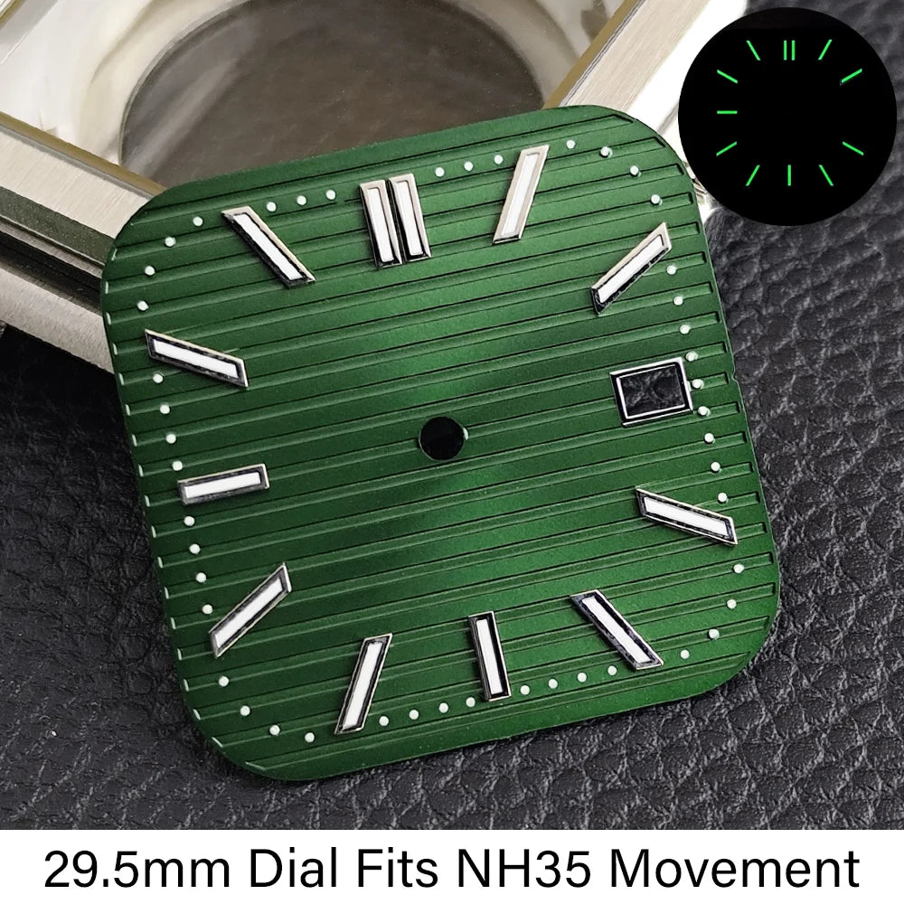 44mm Square Watch Case Cubitus Mod part NH34 NH35 NH38 36 Movement Sapphire for 29.5MM Dial