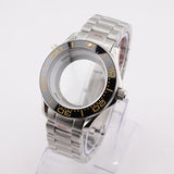 42mm NH35 Stainless Steel Seamaster Watch Case Mineral/Sapphire Glass Black Ceramics Bezel Insert with Bracelet for Seiko Mod Seamaster Build Parts