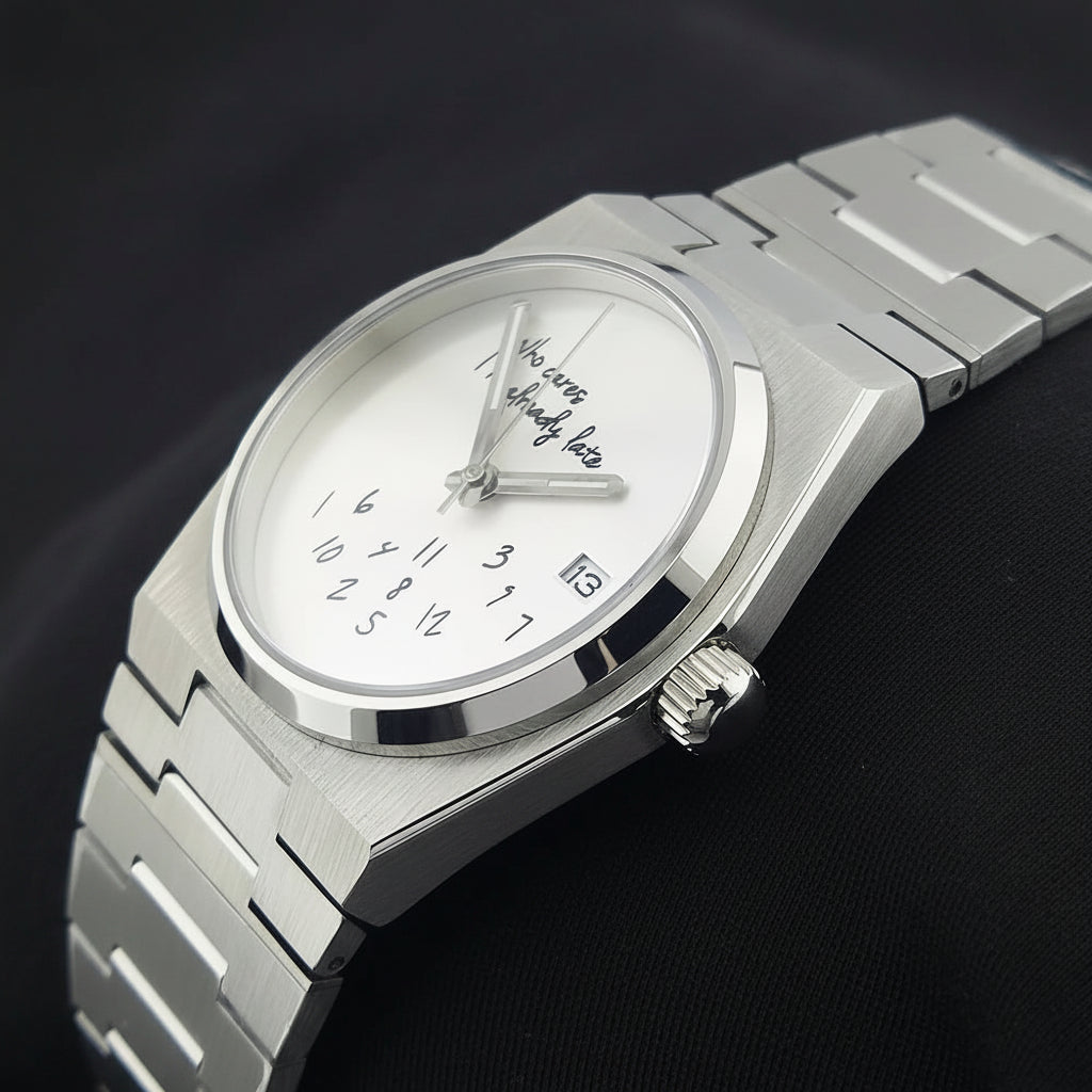Special Dial PRX Watch TMI nh35 Who cares i'm already late  Sapphire 40MM 5Bar Dress