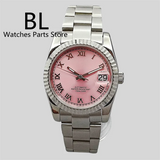 DateJust Dress Watch BLIGER BL001 36mm39mmPink Dial NH35A Automatic 904 Stainless Steel Fluted Bezel Sapphire Diamond Roman Marks