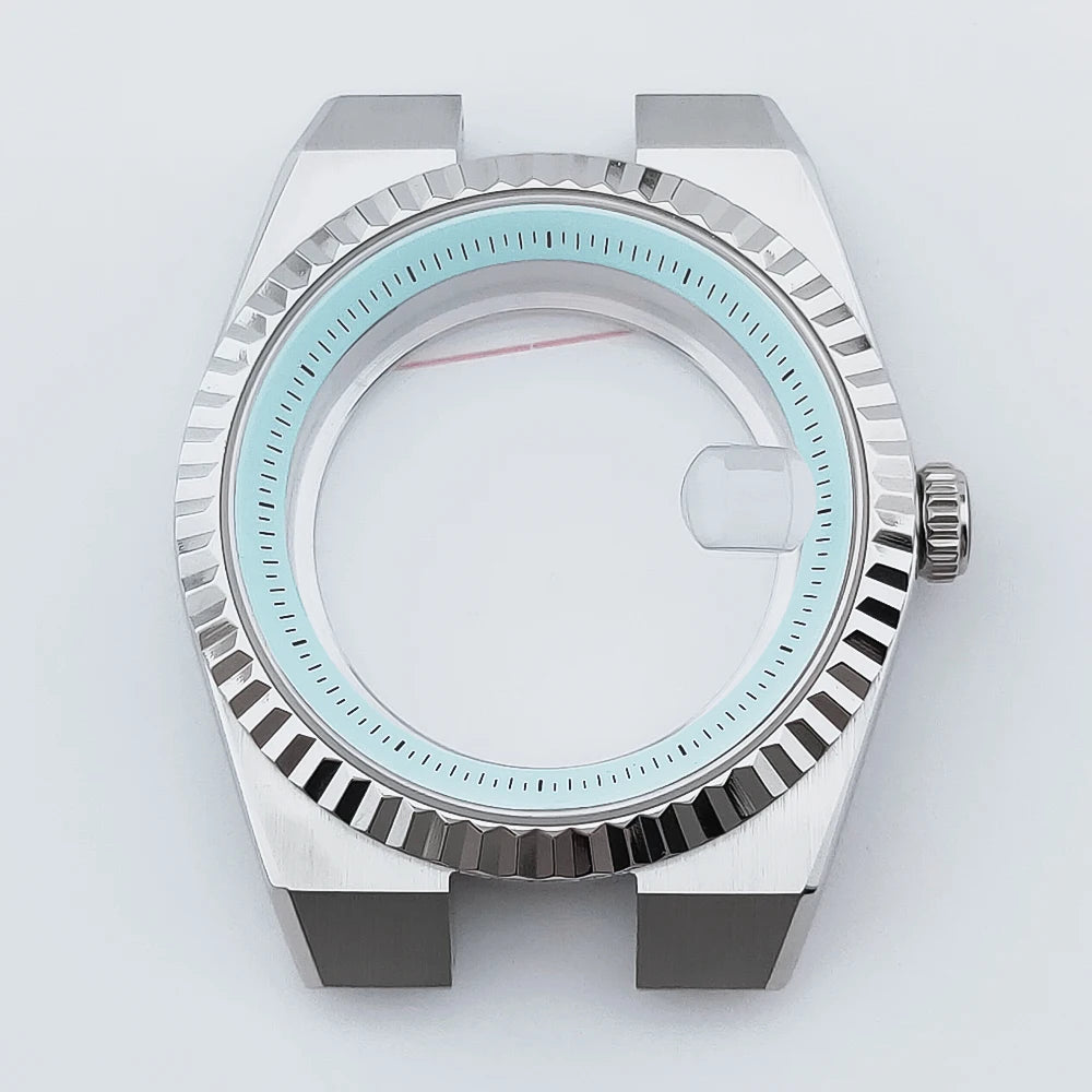 40mm Land-Dweller Watch Case silver sapphire NH34 NH35 NH36 NH38  NH72 ETA 2836 Miyota8215 10Bar