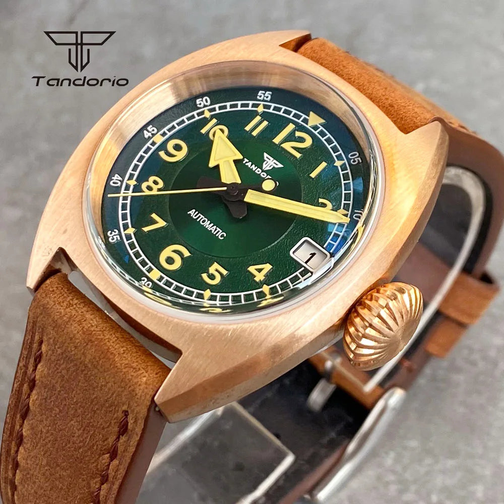 Tandorio Bronze Military watch TD102B NH35 Domed AR Sapphire 36mm 20BAR 36MM TD102B