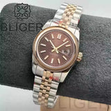 31mm Women's Watch BLIGER Two Tone Gold Case Sapphire Japan NH05 Movement 10ATM