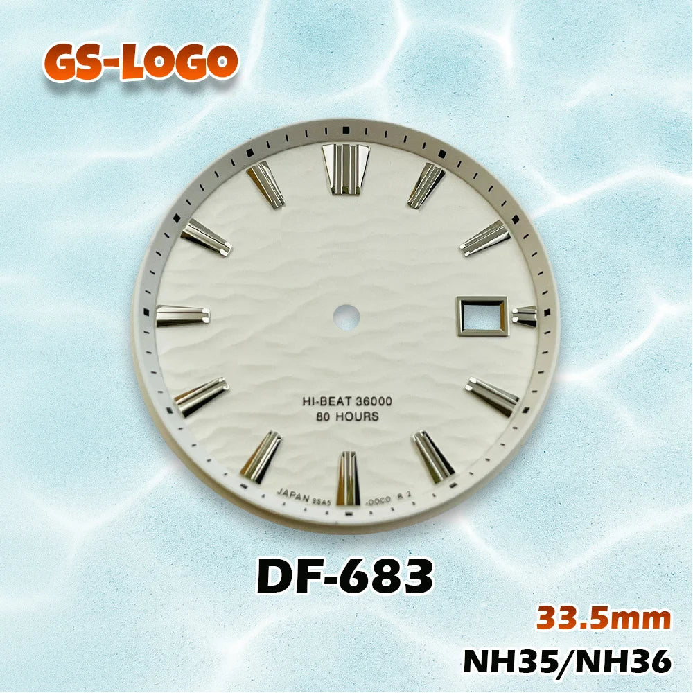 33.5mm GS Logo Dial Multi-Color NH35/NH36 Movement Men's Watch Modification Accessories