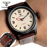 PVD Black Pilot watch Tandorio TD169A 36mm Sapphire Japan NH35/Miyota 8215 PT5000 Movt Pin Buckle 20ATM