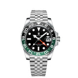 40mm RONDA 515 Quartz GMT Watch Corgeut 100M Water Resistant Luminous Sapphire