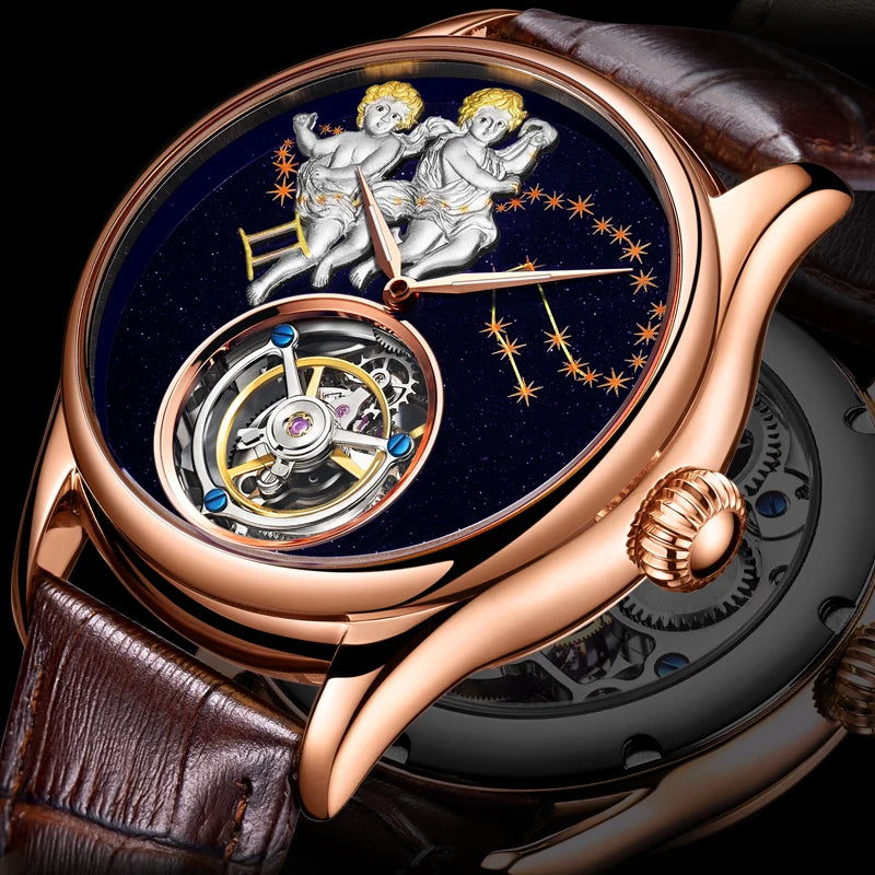 Flying Tourbillon Movement Watch AESOP 7003 Luxury Sapphire 42mm 5ATM High Accuracy