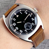 36mm Sub Second Pilot Watch Tandorio TD921A  ST1701 Selfwinding Mineral Glass Identity Crisis Glassback