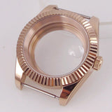 36/39mm Silver Gold Rose Gold Fluted Bezel Stainless Steel Watch Case fit NH35 NH36 4R35 4R36 ETA2824 PT5000 Movement