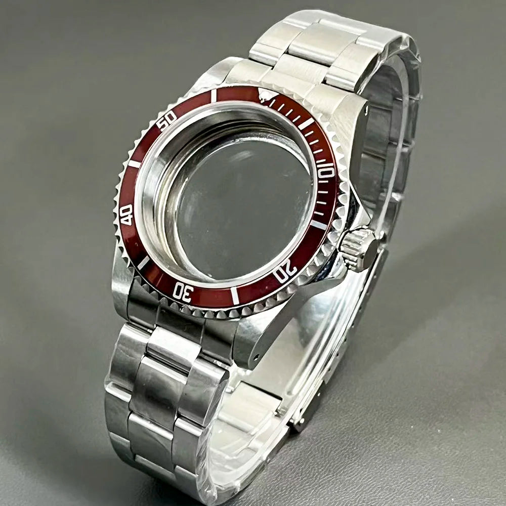 Retro Diver case 39mm,10bar waterproof stainless steel sapphire crystal case, suitable for NH34, NH35, NH36 mechanical movement accessories