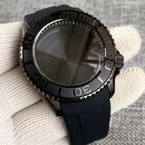 41mm Black PVD Diving Watch Case Fit for SKX007 NH35 NH36 PT SW200 200M Waterproof Domed Sapphire Crystal Rubber Strap