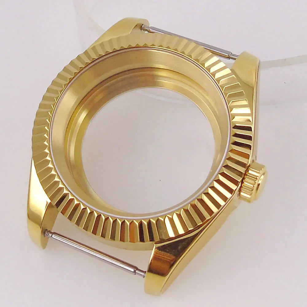 36/39mm Silver Gold Rose Gold Fluted Bezel Stainless Steel Watch Case fit NH35 NH36 4R35 4R36 ETA2824 PT5000 Movement