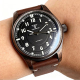 PVD Aged Pilot Watch Tandorio TD147V Vintage 39mm Bronze Coated Miyota 8215 PT5000 20ATM Sapphire Glass 10bar