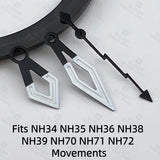 Hollow Watch Hands Fits NH35 PT5000 Movement C3 Green Luminous