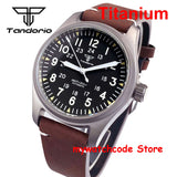 39mm Titanium Pilot Watch Tandorio TD143T Miyota 8215 Movt Automatic Sapphire 20ATM Retro Men Watch