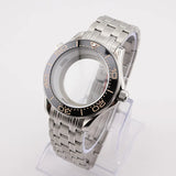 42mm NH35 Stainless Steel Seamaster Watch Case Mineral/Sapphire Glass Black Ceramics Bezel Insert with Bracelet for Seiko Mod Seamaster Build Parts
