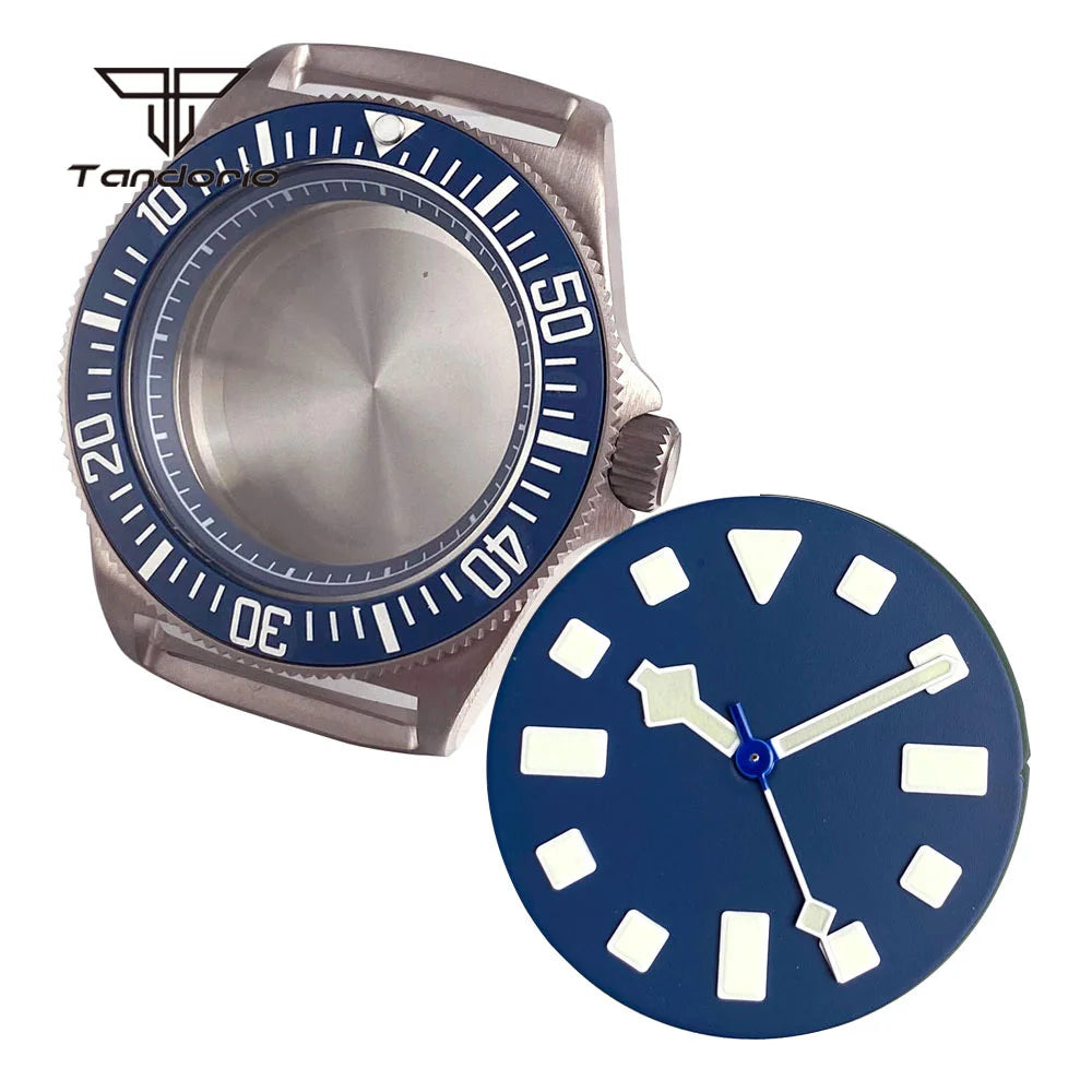 42mm Titanium Dive Watch Case Black/Blue/Green Bezel Sapphire Fit NH35 NH36 NH38 ETA2824 PT5000 Wristwatch Mod Parts Accessories