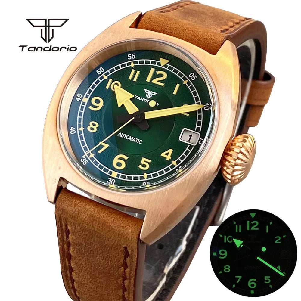 Tandorio Bronze Military TD102B Identity Crisis NH35 Domed AR Sapphire 36mm 20BAR