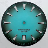 33mm AT Style Watch Dial Wristwatch Parts Sunburst Gradient Black Ocean Blue Red Dial Luminous Fits NH35 Movement 6 o'clock