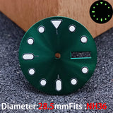 28.5mm Day-Date Dial for NH36 watch dial Green luminous Mod accessories parts 13 colors